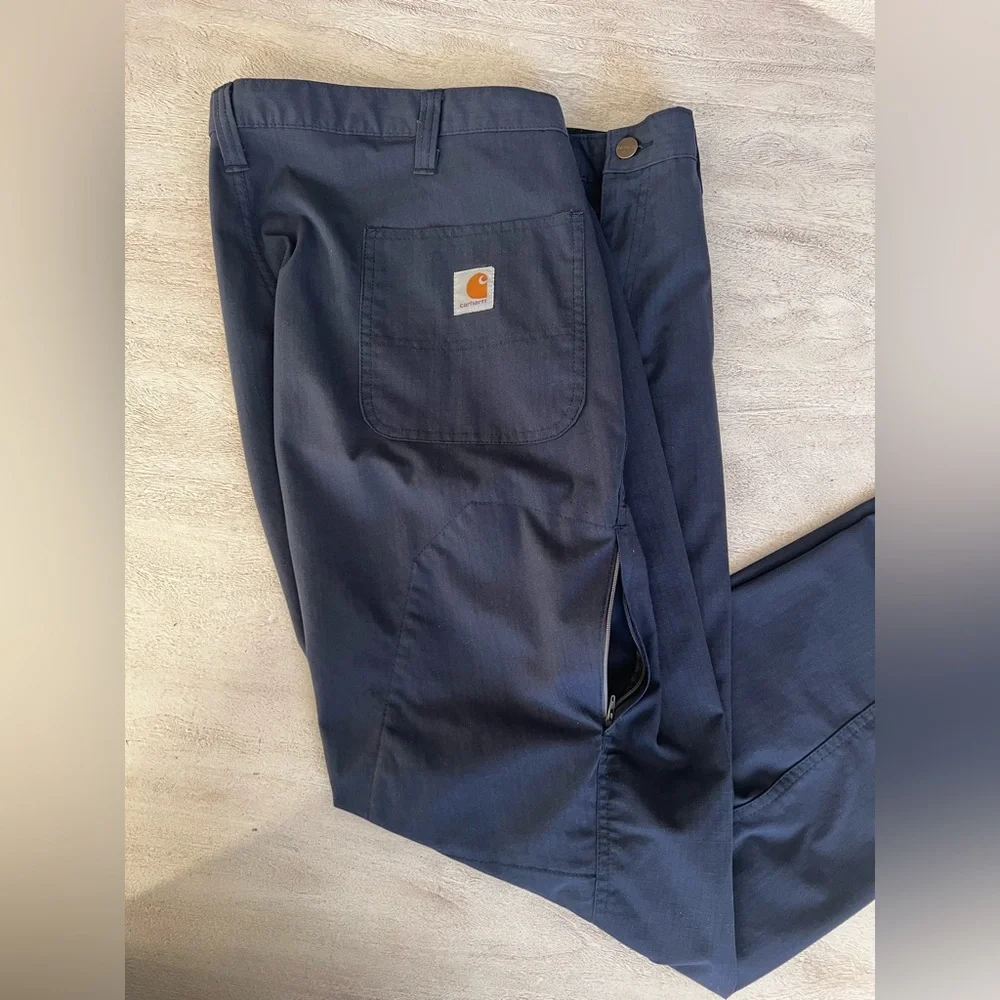 Carhartt Men's Navy Relaxed Fit‎ Straight Leg Cotton-blend Pants - 40x32 38x32